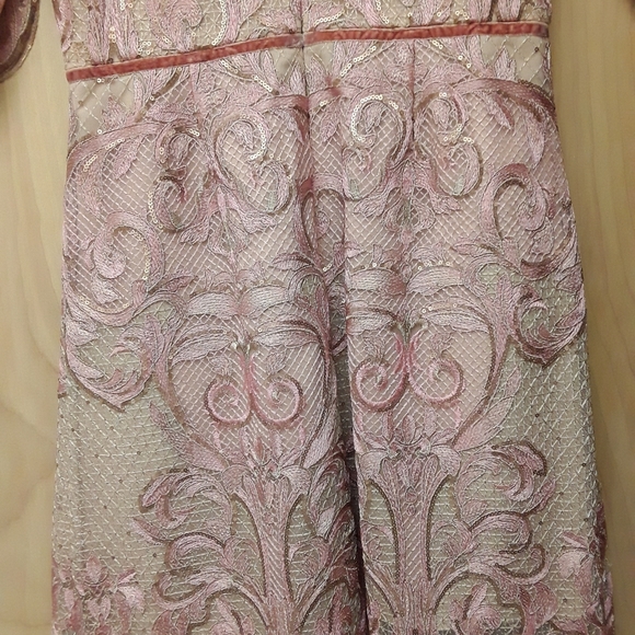 Marchesa Notte Blush Pink Lace Embroidered Dress New Tags Sz 6 - Picture 10 of 16